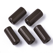 Opaque Glass Bugle Beads, Column, Round Hole, Coffee, 23~24x11~12mm, Hole: 4mm, about 85pcs/bag(SEED-S038-01A-01)