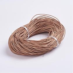 Cowhide Leather Cord, Leather Jewelry Cord, Peru, Size: about 1.5mm in diameter, about 109.36 yards(100m)/bundle(WL-H006-1)