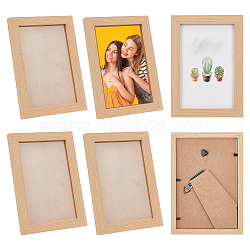 Wood with Acrylic Rectangle Picture Frame, Home Office Decoration, BurlyWood, 79x120x158mm(AJEW-WH0475-06B)