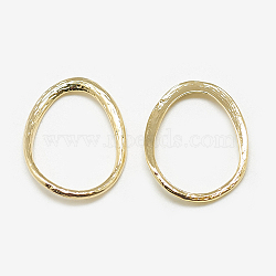 Brass Linking Rings, Oval, Real 18K Gold Plated, 21x16x1.5mm(X-KK-N200-028)