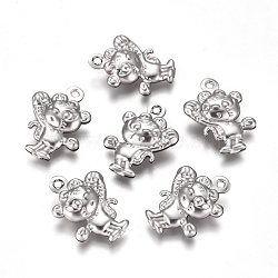 304 Stainless Steel Pendants, Tiger, Stainless Steel Color, 17x12x4mm, Hole: 1mm(STAS-I138-01P)