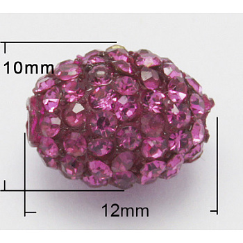 Resin Rhinestone Beads, Oval, Camellia, 12x10mm, Hole: 1.5mm