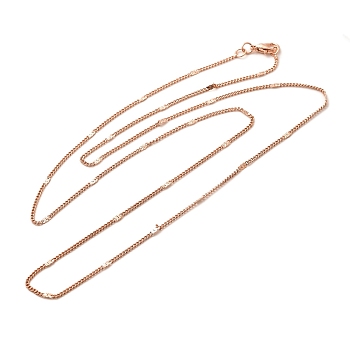 2mm Rack Plating Brass Twisted Chain Necklaces for Women Men, Cadmium Free & Lead Free, 901 Stainless Steel Clasp, Long-Lasting Plated, Rose Gold, 23.62 inch(60cm)