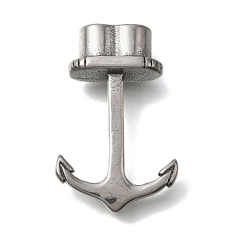 304 Stainless Steel Anchor Hook Clasps, For Leather Cord Bracelets Making, Antique Silver, 32x20.5x7.5mm, Hole: 10.5x5.5mm
