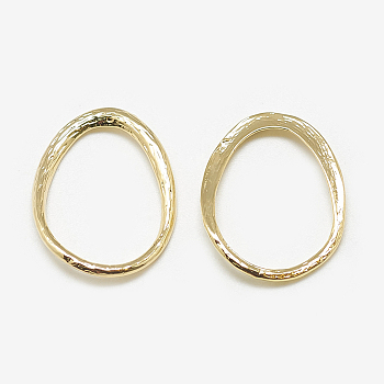 Brass Linking Rings, Oval, Real 18K Gold Plated, 21x16x1.5mm