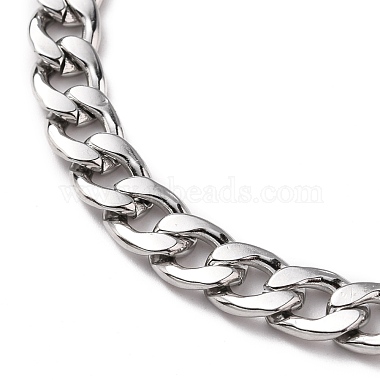 Men's Fashionable 304 Stainless Steel Cuban Link Chain Bracelets(BJEW-JB05657-02)-2