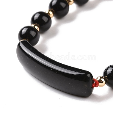Natural Obsidian Braided Bead Bracelets for Women Men(BJEW-JB08930-06)-4