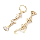 Fan Rack Plating Golden Brass Dangle Leverback Earrings(EJEW-A030-04G-02)-2