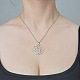 201 Stainless Steel Hollow Flower Pendant Necklace(NJEW-OY002-20)-2