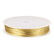Copper Jewelry Wire, Round, Gold, 21 Gauge, 0.7mm, about 42.65 Feet(13m)/Roll(CWIR-TAC0002-02E-02)