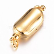 304 Stainless Steel Box Clasps, Ion Plating (IP), Golden, 20x8x7mm, Hole: 2.5mm, Pin: 1.2mm(X-STAS-G071-49G)