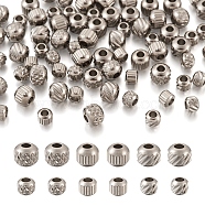 Pet 120Pcs 6 Style 303 Stainless Steel Spacer Beads, Column, Stainless Steel Color, 2.5~3.5x3~4mm, Hole: 1.5mm, 20pcs/style(STAS-MP0001-02)