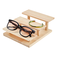 3-Tier Solid Wooden Eyeglasses Display Stands, for Business, Home, PapayaWhip, 166x187x77mm(ODIS-WH0043-31)