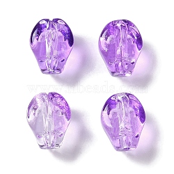 Baking Paint Glass Beads, Skull, Dark Violet, 10x8x7.5mm, Hole: 1mm(GLAA-S202-17G)