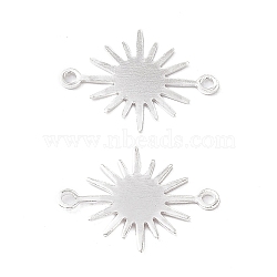 Brass Connector Charms, Cadmium Free & Lead Free, Sun Links, 925 Sterling Silver Plated, 13x17.5x0.7mm, Hole: 1.2mm(KK-A172-48S)