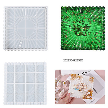 Silicone Coaster Molds Tray Molds, Resin Casting Molds, For UV Resin, Epoxy Resin Craft Making, Square, 149x149x14mm