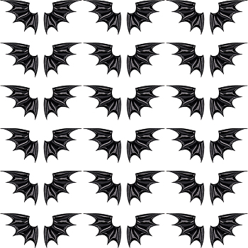 40Pcs 2 Style Demon Wing PU Leather Ornament Accessories, for DIY Clothing, Hat, Bag, Black, 79x43x3mm, 20pcs/style