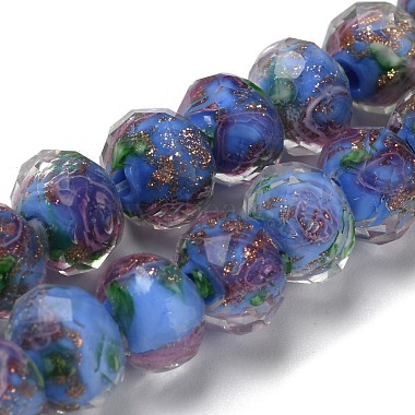 Cornflower Blue Rondelle Lampwork Beads