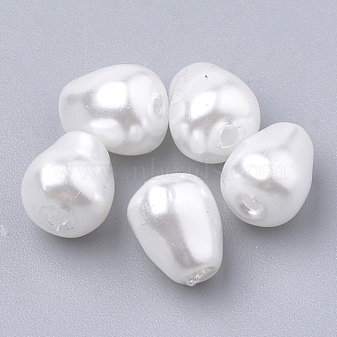 7mm White Drop Plastic Beads