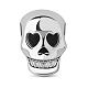 TINYSAND 925 Sterling Silver Shimmering Cubic Zirconia  Skull European Beads(TS-C-065)-1