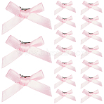 60Pcs Ribbon Bowknot Alligator Hair Clip, with Iron Hair Clip, Pearl Pink, 29~41x49~52x9~10.5mm(PHAR-SC0001-008)