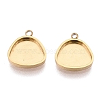 304 Stainless Steel Pendant Cabochon Component, Nuggets, Ion Plating(IP), Real 18K Gold Plated, Tray: 7X8.6mm, 10x9.5x1.7mm, Hole: 1~1.2mm(STAS-Q113-30A-G)