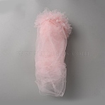 Gauze Lace Trim, Organza Mesh Ribbon, for Bouquet Decor, Pink, 19-3/4 inch(500mm), about 0.82 Yard(0.75m)/pc(OCOR-WH0092-21A)