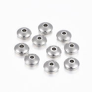 201 Stainless Steel Spacer Beads, Rondelle, Stainless Steel Color, 8x3.5mm, Hole: 2mm(X-STAS-H376-52)