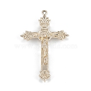 Easter Theme Tibetan Style Alloy Big Pendants, Crucifix Cross, Light Gold, 50x31x5mm, Hole: 1mm(PALLOY-K192-42LG-AAA)