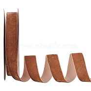 Velvet Ribbon, Single Side, for Gift Packing, Party Decoration, Brown, 1 inch(25mm), about 18.59~19.69 Yards(17~18m)/Roll(SRIB-WH0006-18L)