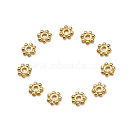 Alloy Daisy Spacer Beads, Lead Free & Cadmium Free, Flower, Golden, 4x1.5mm, Hole: 1mm(PALLOY-TA0001-07-RS)