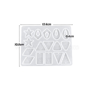 DIY Geometrical Pendants Silicone Molds, Resin Casting Molds, For UV Resin, Epoxy Resin Jewelry Making, White, 136x108x4mm(PW-WG76724-01)