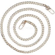 Bag Strap Chains, Iron Curb Link Chains, with Swivel Lobster Claw Clasps, Golden, 47.2 inch(120cm), 0.7cm(IFIN-PH0024-01G)