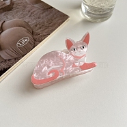 Acrylic Claw Hair Clips, Cat Shape, Pink, 70x37mm(PW-WG49337-03)