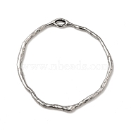 304 Stainless Steel Pendants, Ring, Antique Silver, 36x35x1.5mm, Hole: 2x3mm(STAS-G278-46AS)