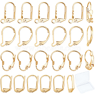 24Pcs 4 Styles Brass Leverback Earring Findings, Real 24K Gold Plated, 13~16.5x8.5~11x1.5~4mm, 6pcs/style(KK-SC0002-28G)