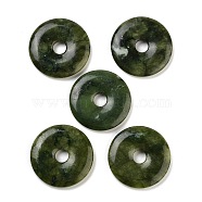 Natural Southern Jade Pendants, Donut/Pi Disc Charms, 40x6.5mm, Hole: 8mm(G-K099-40mm-03)