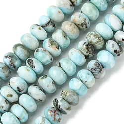 Natural Larimar Beads Strands, Rondelle, 8~8.5x4~6mm, Hole: 1mm, about 78~90pcs/strand, 15.55''(39.5cm)(G-H004-A01-02)