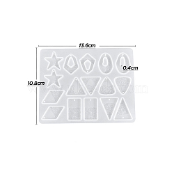 DIY Geometrical Pendants Silicone Molds, Resin Casting Molds, For UV Resin, Epoxy Resin Jewelry Making, White, 136x108x4mm(PW-WG76724-01)