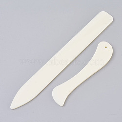 Plastic Letter Opener Knife Tools, For DIY Scrapbook & Card Making & Photo Album Paper Folding, Linen, 12~20.5x2.4~2.8x0.5cm, 2pcs/set(TOOL-WH0049-01)