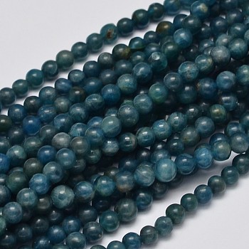 Round Natural Apatite Beads Strands, Grade AB+, 4mm, Hole: 1mm, about 100pcs/strand, 15.7 inch