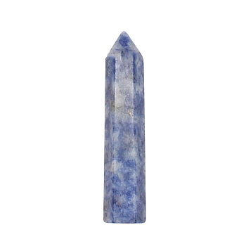 Point Tower Natural Natural Blue Spot Jasper Home Display Decoration, Healing Stone Wands, for Reiki Chakra Meditation Therapy Decors, Hexagon Prism, 10x50mm