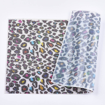 Glitter Hotfix Resin Rhinestone, Iron on Patches, for Trimming Cloth Bags and Shoes, Leopard Print Pattern, Colorful, 40x24cm