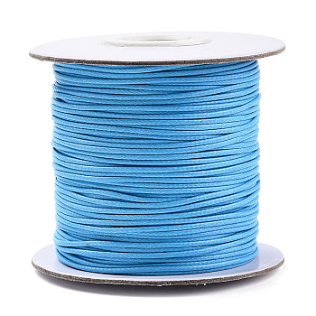 Korean Waxed Polyester Cord, Deep Sky Blue, 1mm, about 85yards/roll