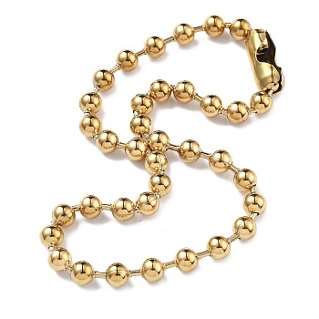 Ion Plating(IP) 304 Stainless Steel Ball Chain Necklaces, Golden, 17.72 inch(45cm), 8mm