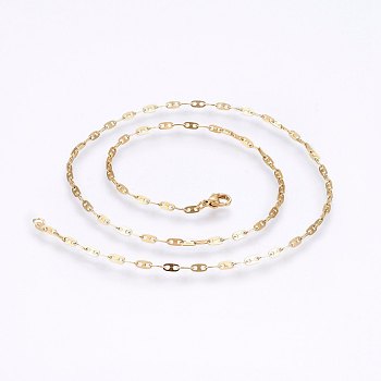 304 Stainless Steel Mariner Link Chain Necklaces, Golden, 19.68 inch(50cm), 1.4mm 