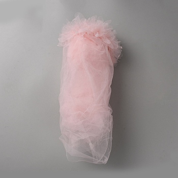 Gauze Lace Trim, Organza Mesh Ribbon, for Bouquet Decor, Pink, 19-3/4 inch(500mm), about 0.82 Yard(0.75m)/pc