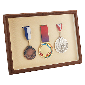 Wood Vertical Photo Frames, with Glass, Folding Tabletop Display Photo Frame, Rectangle, Coconut Brown, 380x232x27.5mm
