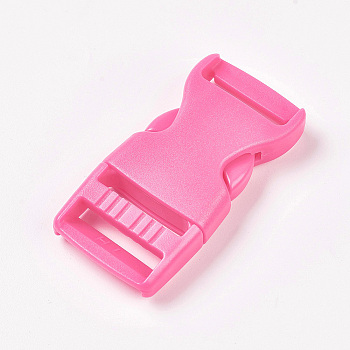 PP Plastic Side Release Buckles, Survival Bracelet Clasps, Deep Pink, 65x32x12mm, Hole: 4x25mm