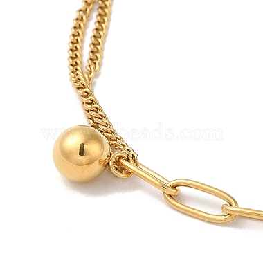 collier pendentif boule ronde en acier titane(NJEW-D054-03G)-3